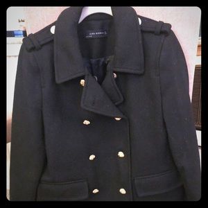 Navy Blue Zara Military pea coat